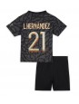 Paris Saint-Germain Lucas Hernandez #21 Ausweichtrikot für Kinder 2023-24 Kurzarm (+ Kurze Hosen)